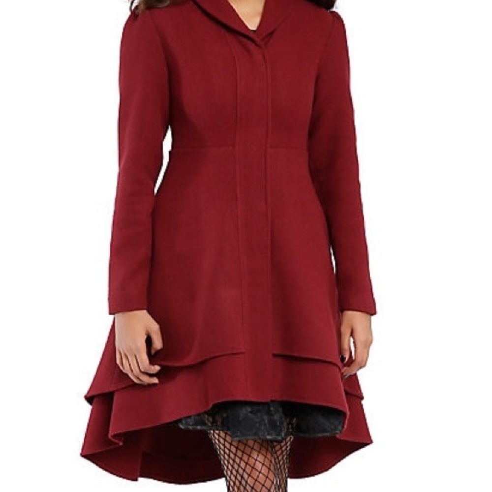 BURGUNDY MEDIUM HI-LO GIRLS COAT HOT TOPIC NWOT